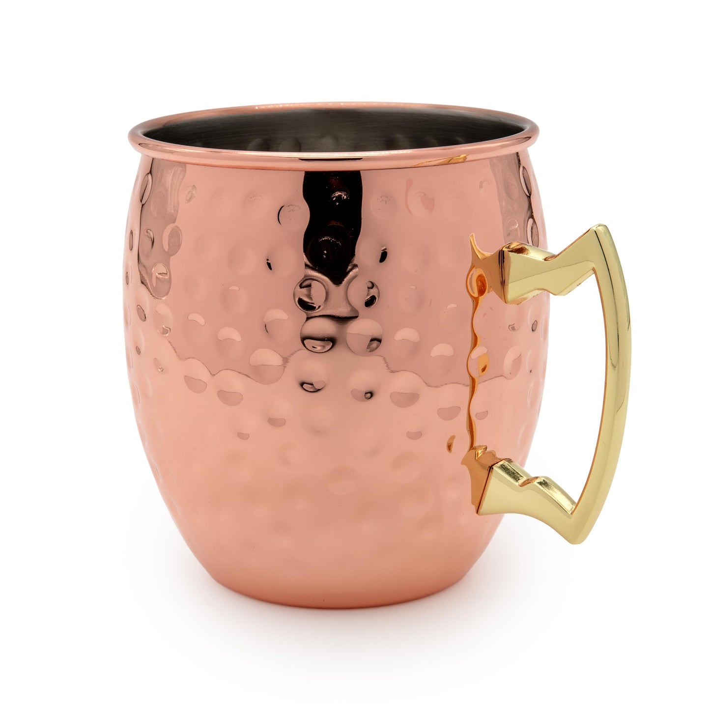 K&K Home Moscow Mule Mugs - 17oz Hammered Cups with Stainless Steel Lining - Set of 4 Mugs Perfect for Cold Drinks, Beer, Wine, Outdoors, and Parties