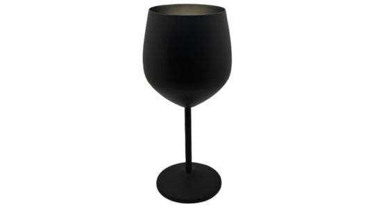 K&K Home Black Matte Stainless Steel Unbreakable Wine Glasses - 18 oz - Set of 2 Colored, Stemmed Metal Wine Glasses Perfect for Outdoors, Weddings, and Fancy Gatherings