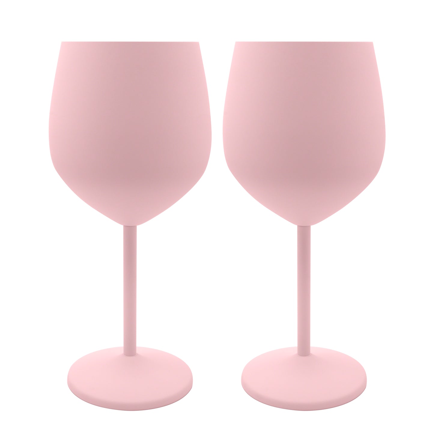 K&K Home Pink Stainless Steel Unbreakable Pink Wine Glasses - 18 oz - Set of 2 Colored, Stemmed Metal Wine Glasses Perfect for Outdoors, Weddings, and Parties