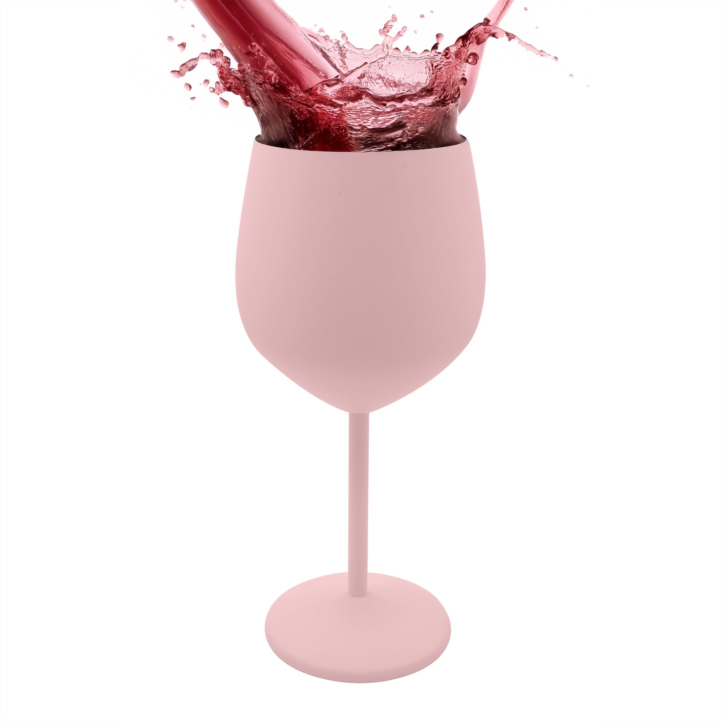 K&K Home Pink Stainless Steel Unbreakable Pink Wine Glasses - 18 oz - Set of 2 Colored, Stemmed Metal Wine Glasses Perfect for Outdoors, Weddings, and Parties