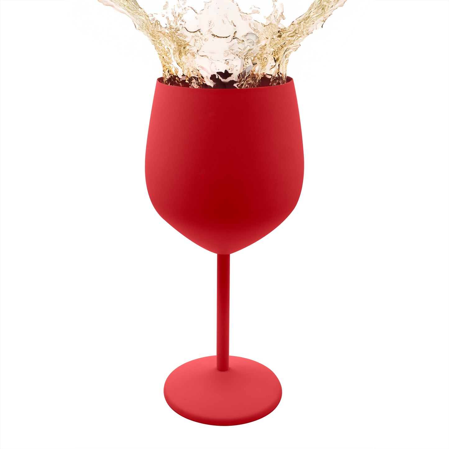 Copas de vino tinto irrompibles de acero inoxidable K&amp;K Home Red - 18 oz - Juego de 2 copas de vino de metal con tallo de colores, perfectas para exteriores, bodas y fiestas
