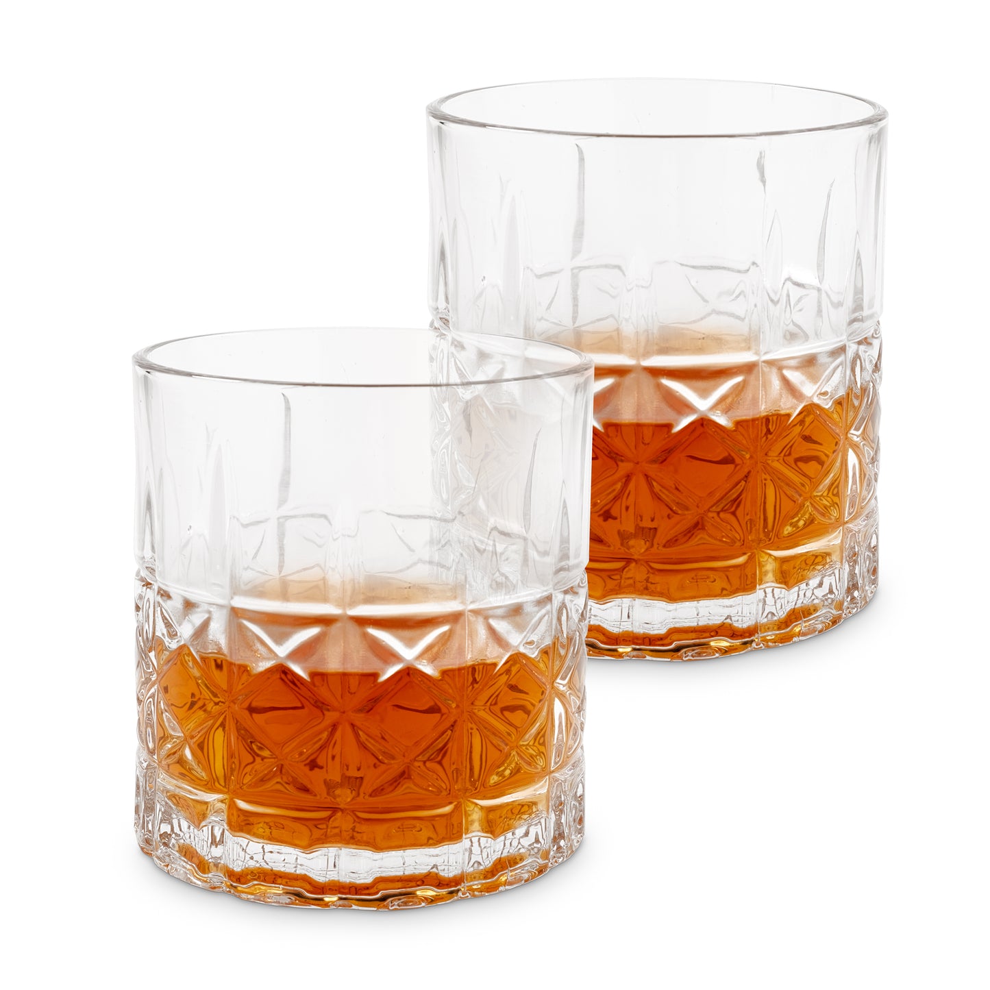 K&K Home Whiskey Glasses Set of 4-12 Oz Unique Bourbon Glass, Old Fashioned Liquor Vodka Bourbon Cocktail Scotch Bar Glasses Set