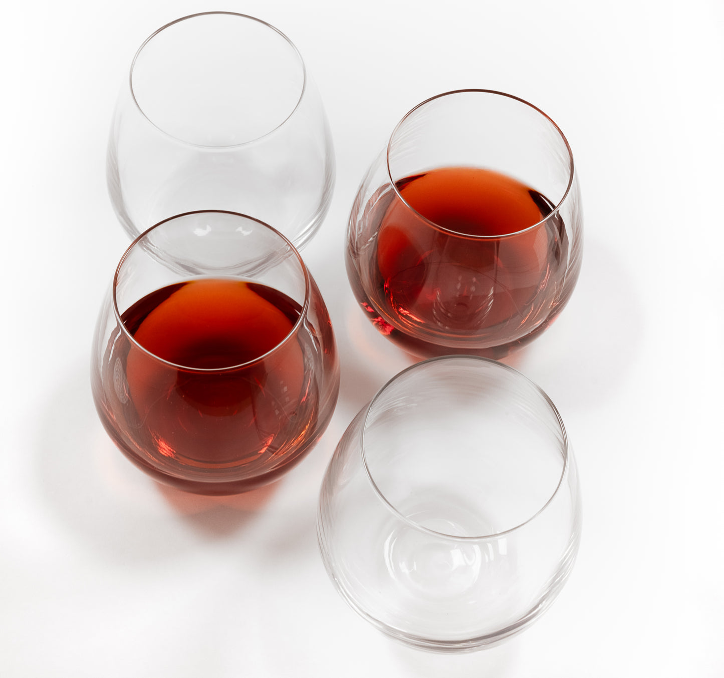 K&K Home Stemless Wine Glasses Set of 4, 15 Oz Wine Glasses for Red Wine, White Wine, Spirits, and Cocktails