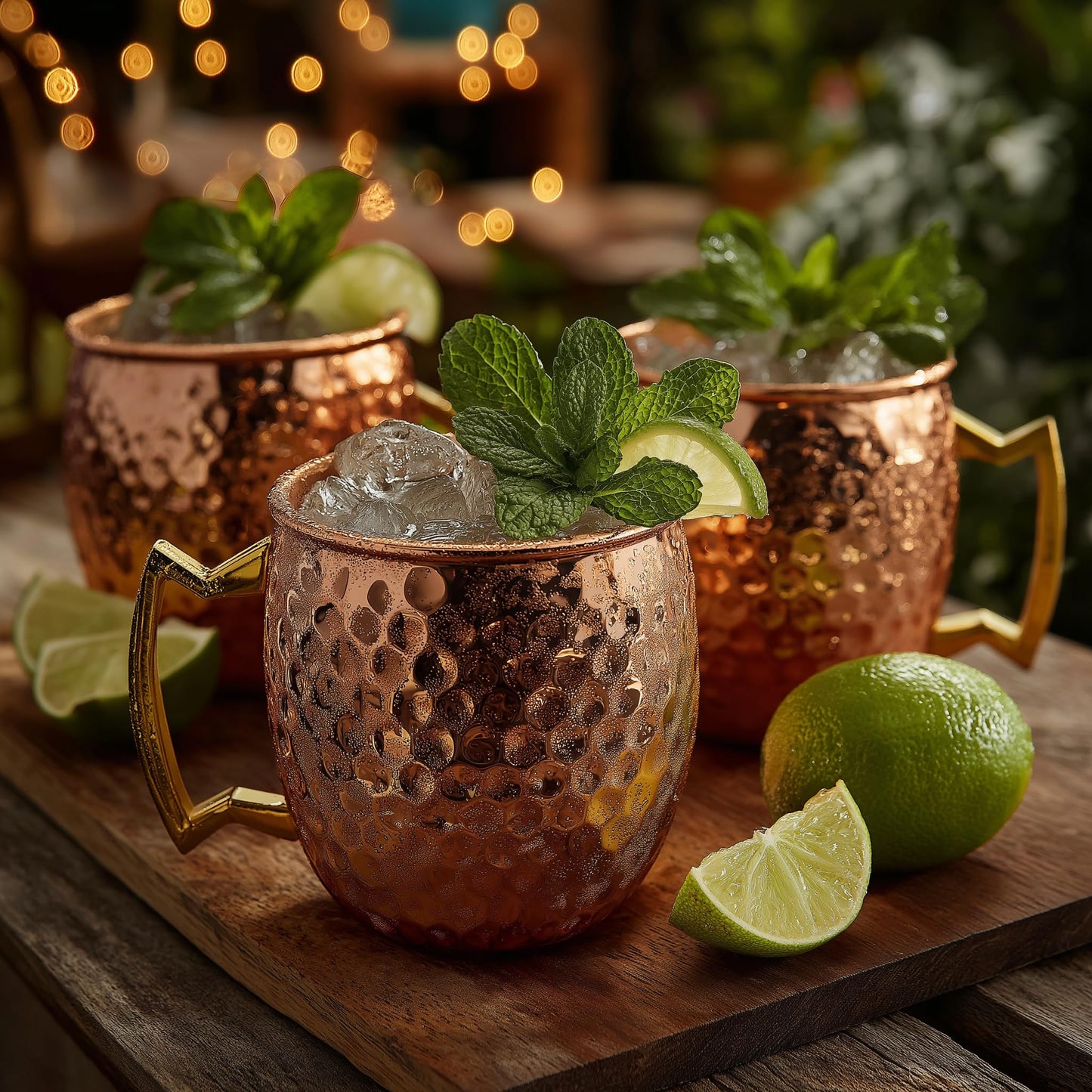 K&K Home Moscow Mule Mugs - 17oz Hammered Cups with Stainless Steel Lining - Set of 4 Mugs Perfect for Cold Drinks, Beer, Wine, Outdoors, and Parties