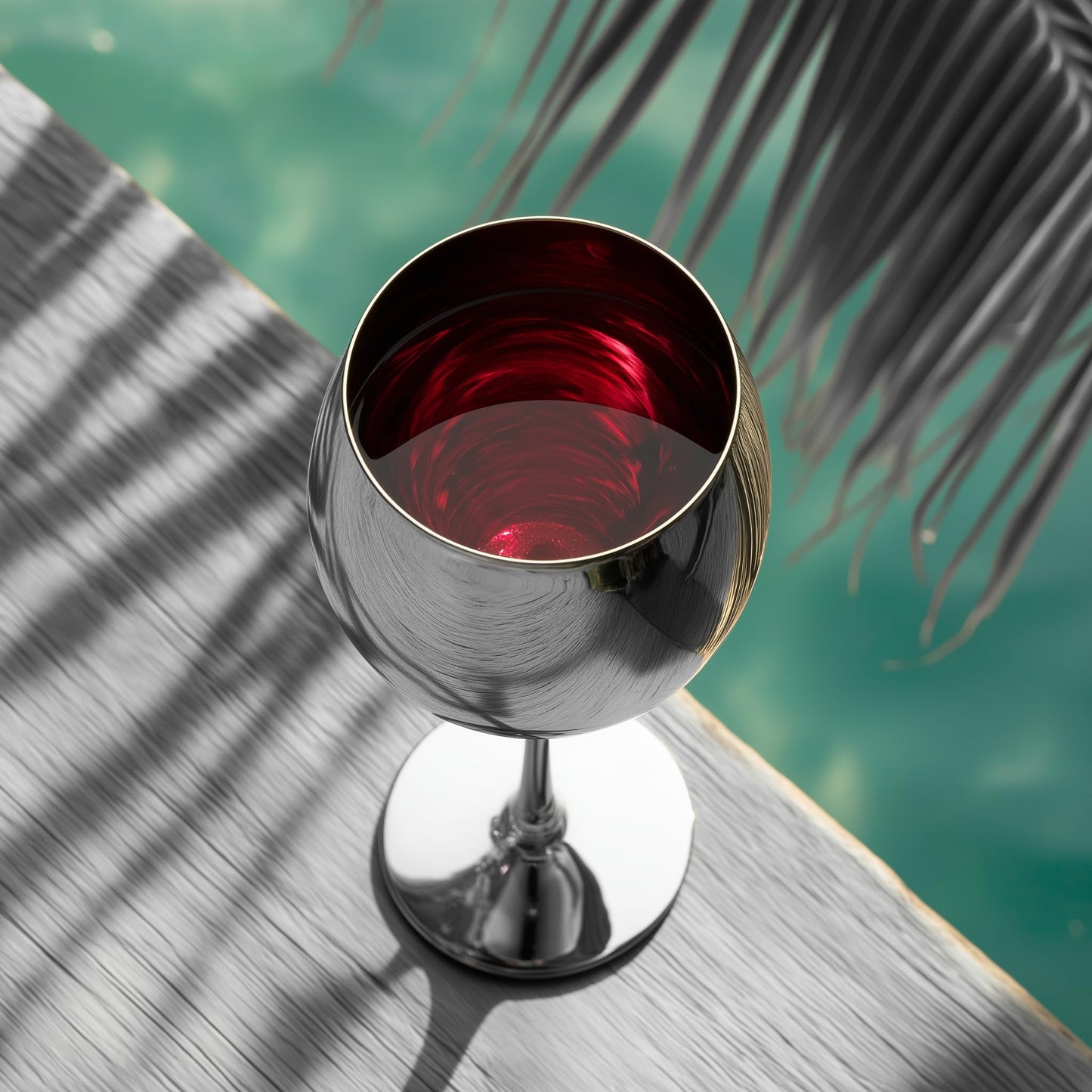 K&K Home Gold Stainless Steel Unbreakable Wine Glasses - 18 oz - Set of 2 Colored, Stemmed Metal Wine Glasses Perfect for Outdoors, Weddings, and Parties