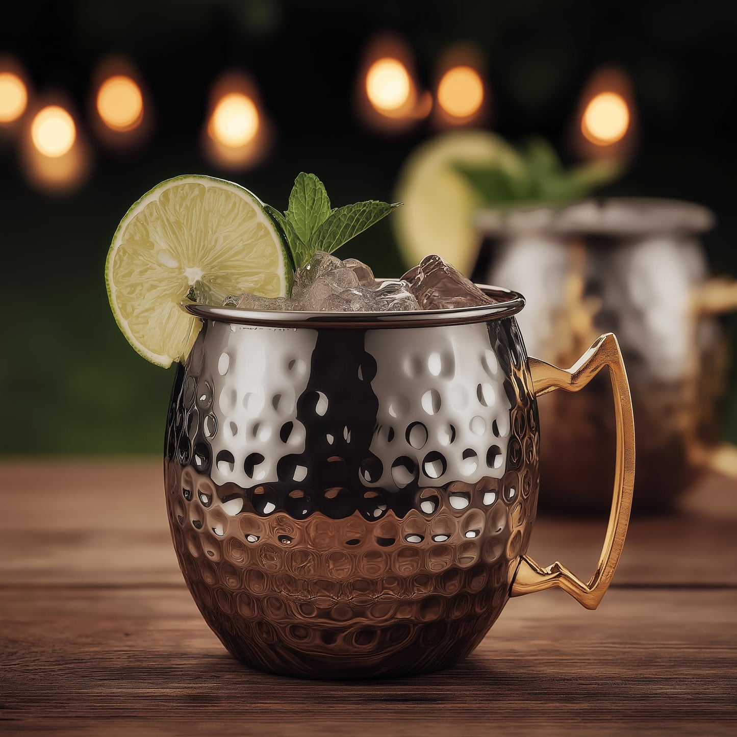 K&K Home Moscow Mule Mugs - 17oz Hammered Cups with Stainless Steel Lining - Set of 4 Mugs Perfect for Cold Drinks, Beer, Wine, Outdoors, and Parties