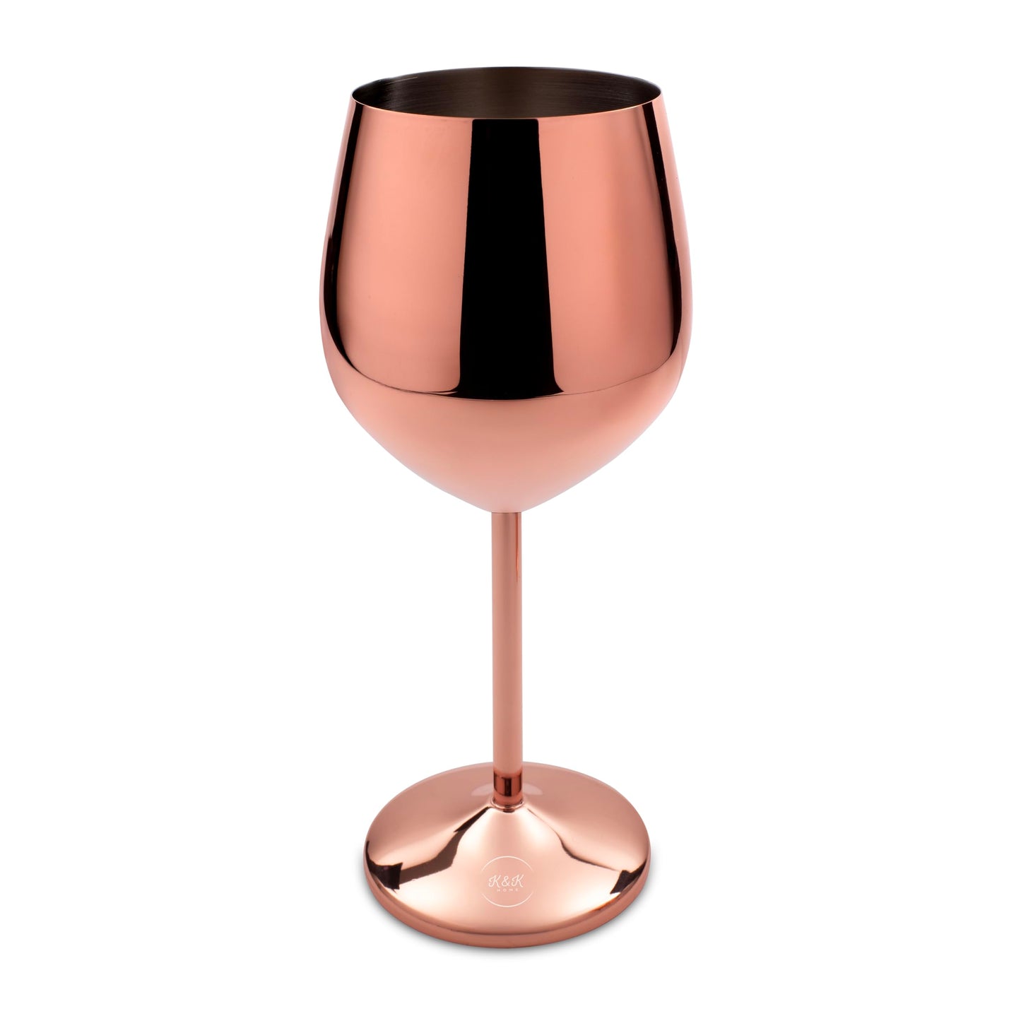 K&K Home Gold Stainless Steel Unbreakable Wine Glasses - 18 oz - Set of 2 Colored, Stemmed Metal Wine Glasses Perfect for Outdoors, Weddings, and Parties